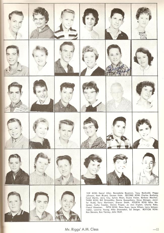1959-1960 8th Grade, Mr. Riggs' AM Class